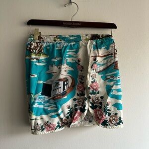 Rare Amiri Rode Drive Silk Printed Shorts MSRP $990 NWT